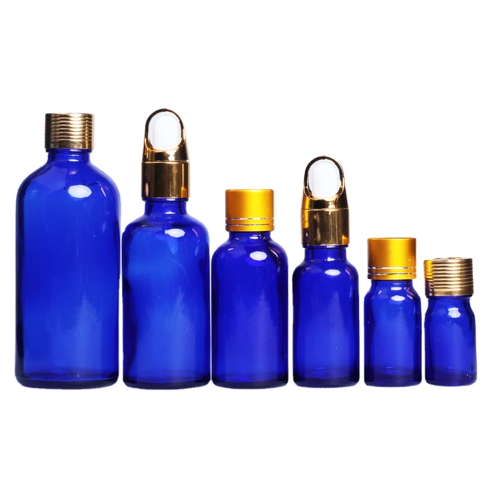 Blue Glass dropper Essential Oil 5ml 10ml 15ml 20ml 30ml 50ml 100ml glass dropper bottle with dropper