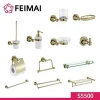 Brass Gold Plated Bathroom Products 6PCS Bath Hardware Sets