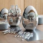 Brass Handicrafts Silver Plated Party 24 pcs Flatware Holder