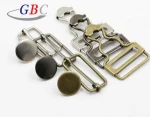 Brass metal overall suspender buckles for jeans