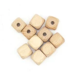 Bulk Wood Color  Baby Beech Wood Teething Teether Beads Square Cube Wooden Beads With Hole