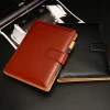 Business dairy book gift set, soft leather cover Notebook logo printed leather dairy book