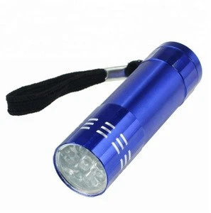 Camping Lamp Customized Aluminum Mini Torch 9 LED Flashlight