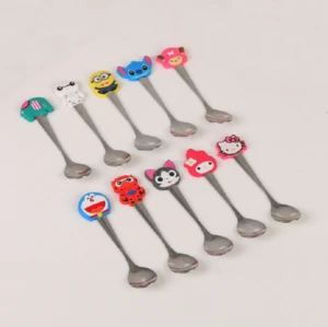 Cartoon Animal custom Silicone PVC Spoon for Kids Promotion