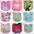 Import cartoon animal style baby bibs organic cotton baby triangle hook and loop fasteners embroidered baby bib eco friendly bibs from China