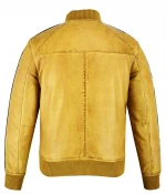 Casual Sheep Leather Jacket with Front Zipper and Grippy Cuffs and Waist