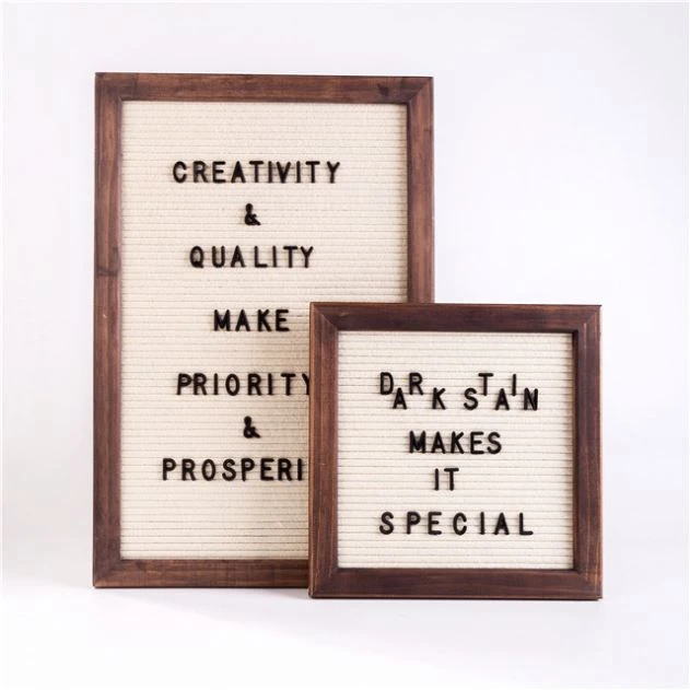 Changeable wood frame letter board / gold Frame felt letterboard with 3/4inch Letters