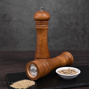 CHANGZE Ceramic core manual pepper grinder set,wooden S and P kitchen tool pepper mill