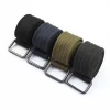 Cheap durable mens pure color cotton fabric canvas belts for men