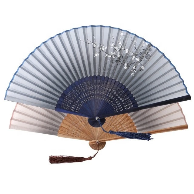 cheap foldable painted bamboo paper handfan