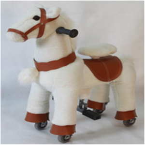 Cheap kids plush toy mechanical walking animal horse pony ride for sale