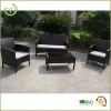 Cheap PE rattan furniture with cushion & pillow, KD rattan set furniture