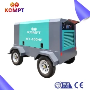 Cheaper Price 75kw 100HP Movable Wheel Mounted Screw Compressor