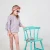 Import Children girls linen tops with round neck ,high quality 3/4long sleeve tops for girls made in pre washed linen from China