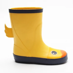 Children Waterproof 3D Yellow Duck Rain Shoes Rubber Boots 2021