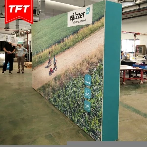 China 10Ft Aluminum Tension Fabric Trade Show Exhibition Backlit Seg Pop Up Display