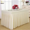 China factory elegant polyester yarn table skirting different designs table skirt for wedding