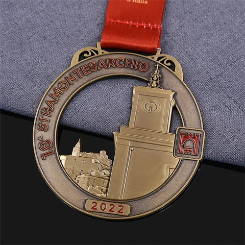 China factory logo design custom made honor awards emblem medal shield brass security badge metal maker