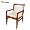 China Factory Supply Upholstered Dining Room Chairs with Arms Wooden Sofa Chair