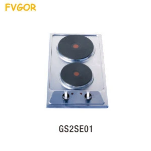 china home appliances portable 2 hot plate burner electric stove parts with built in stainless steel cooktop JZ-BS2EN