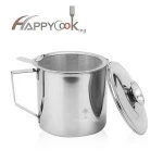 China hot sale  Eco Brava Stainless steel bacon grease container with strainer oil filter mug