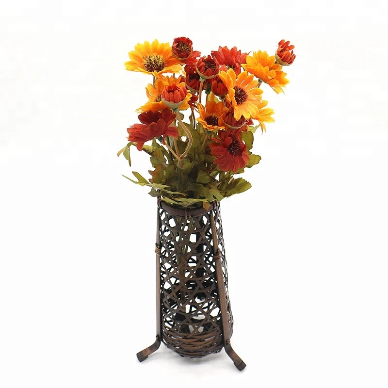China wholesale different size handmade bamboo high flower vase