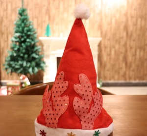 Christmas hat non-woven fabric adult children Christmas hat red antler applique hat festival party decorations