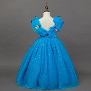 Cinderella cospay dress in TV& Movie costume 2016 new design blue color princess dress designs