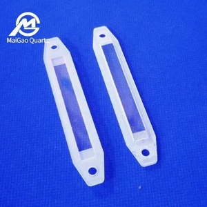 clear fused quartz glass plate with corner cutting and holes