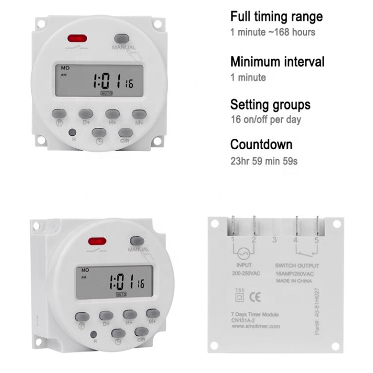 Buy Cn101a Ac 220v 16a Kitchen Timer Switch Digital Programmable ...