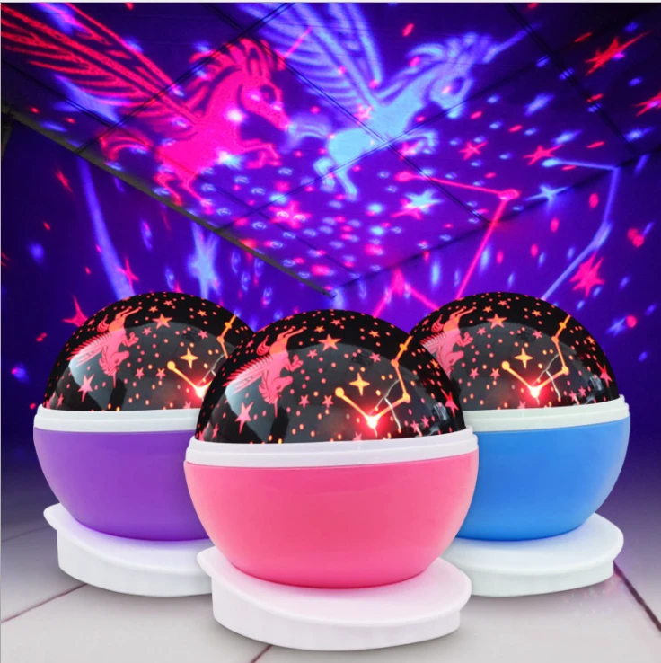 Color Changing stars moon pattern Projector Night Light  For Home Decoration And Kids