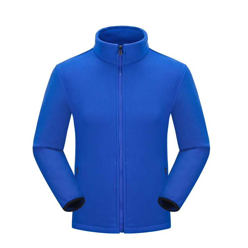 Colorful customized logo Mens warm casual fleece jacket Soft 100% polyester wool fiber fleece jacket for man