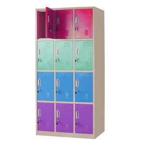 Colorful Nursery Furniture 12 Door Classify Organizer Metal Children Cabinet