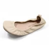 Comfort Round Toe Women Shoes Leather Ballerina Foldable Ballet Flats Portable Travel Flats Pocket Shoes