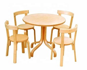comfortable bentwood kids dining chair and table nursery school playing table and chair child care center study table chair