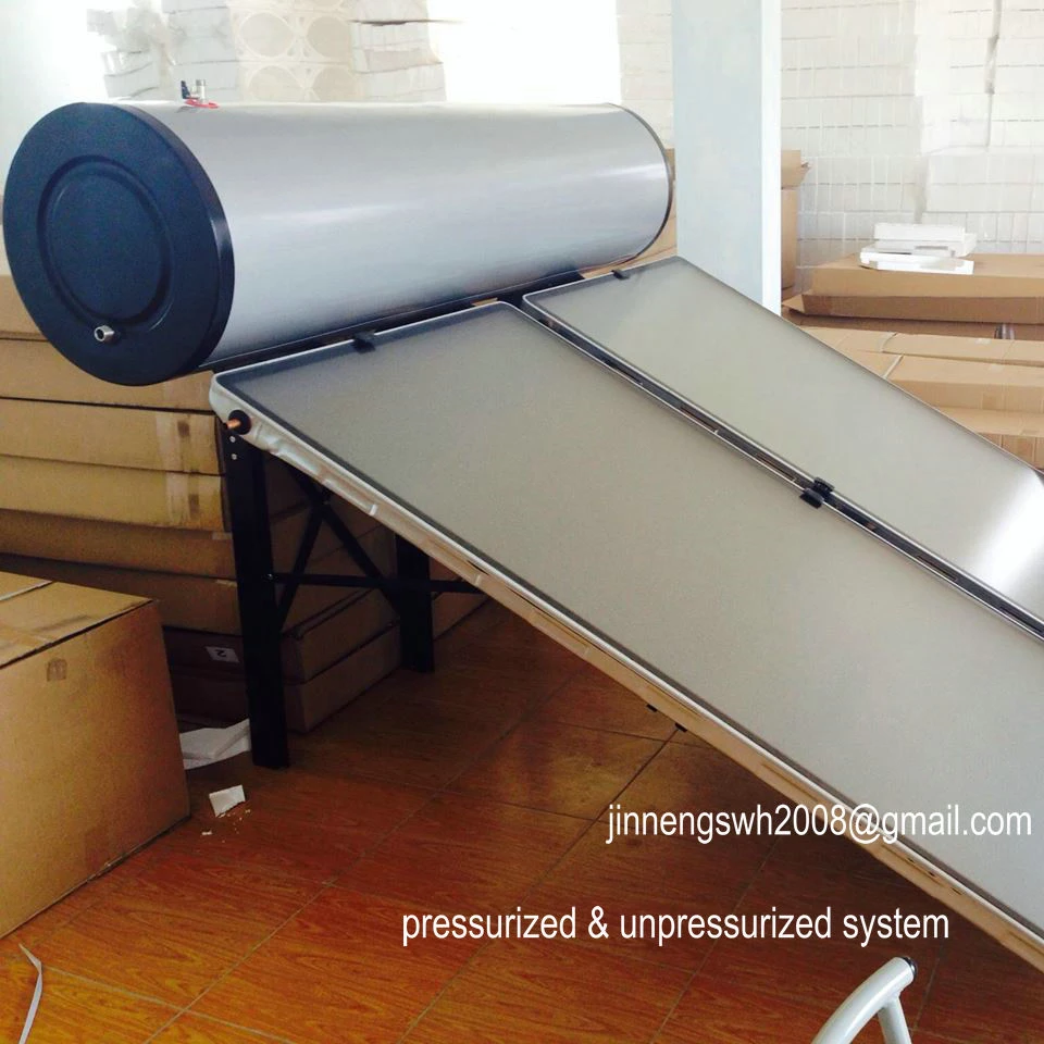 compact pressurized flat plated solar water heater