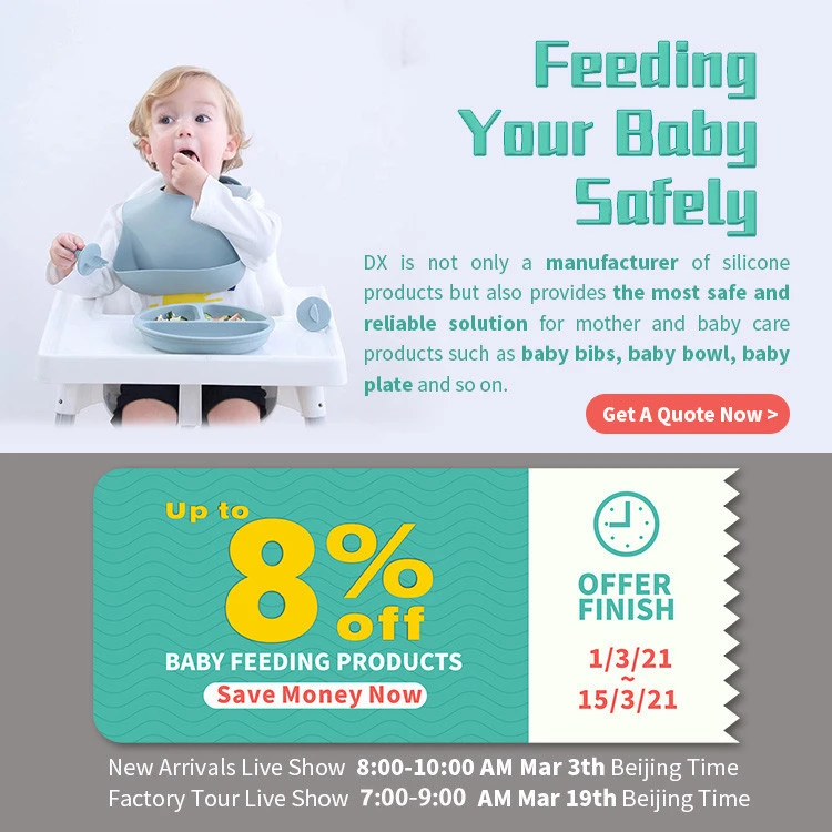 Competitive Price Soft Waterproof Silicone Baby Bib Set For Feeding
