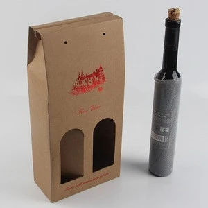 corrugated portable custom paper wine box bottle packaging design