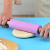 Creative Silicone Rolling Pin Wooden Handle Rolling Tool Flour Stick Dough Rolling Stick