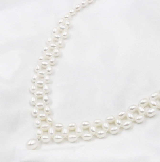 Creative western style rice pearl necklace handmade star shape 6-7 mm Pearl Necklace