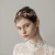 Import Crystal Rhinestone gold leaves Pearl Wedding Hair Band Headband Satin Ribbon Bridal Tiara from China