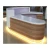 Import Curved Salon Wood Reception Desk with light Modern White Gloss Translucent Acrylic Artificial Marble LED Reception Desk from China
