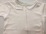 Custom designed organic sleeping wear boutique Baby romper with zipper.