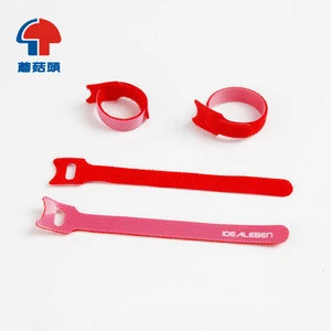 Custom Double Side Hook & Loop Nylon Back To Back Fixable Cable Ties With Logo Printed