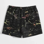 Custom fashion drawstring sweat shorts black tie dye cotton mens shorts