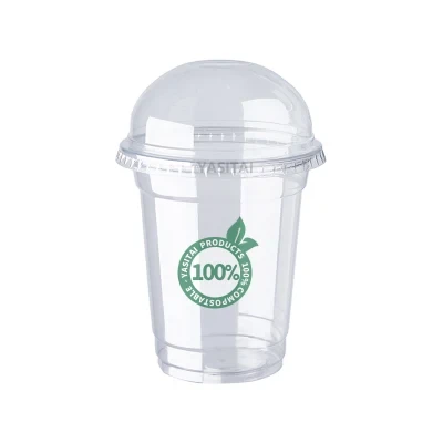 Custom Logo Printing Eco Friendly Compostable Clear Pet Cold Drink Cup Disposable Biodegradable PLA Cups Plastic