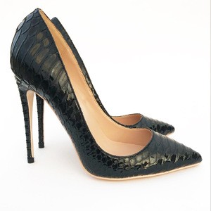 Custom Made Private Label Dress Shoes Sexy Snakeskin Women High Heels Stiletto Pump Shoes Big Size