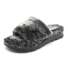 custom made womens fur fluffy sandal furry slides slipper, winter big size slipper slide for man custom
