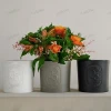 Custom Modern Round White Black Gray Embossed Decorative Garden Glazed Orchid Flower Ceramic Pots For Indoor Succulent Plants