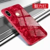Custom printing luxury marble tempered glass tpu phone back cover case for redmi 6pro